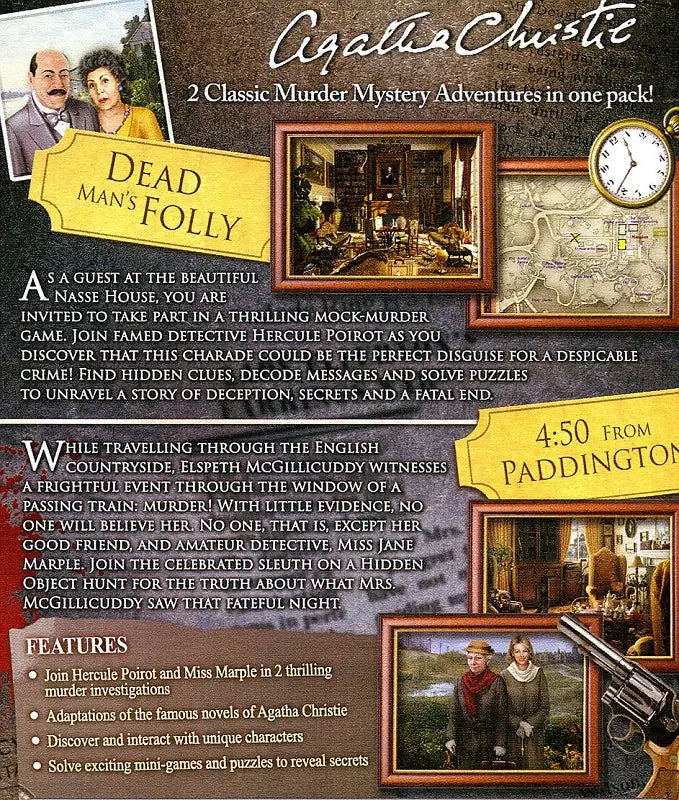 Agatha Christie Hidden Object Double Pack Back Cover Art