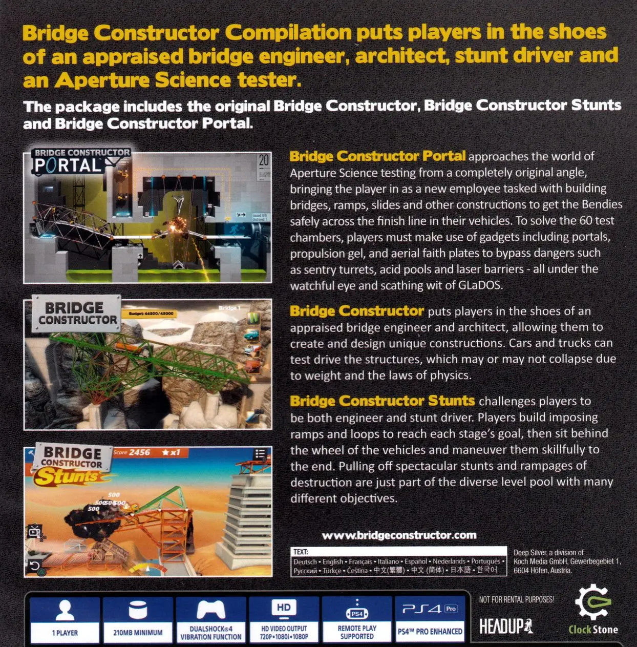 Bridge Constructor Compilation PS4 Back Cover Art