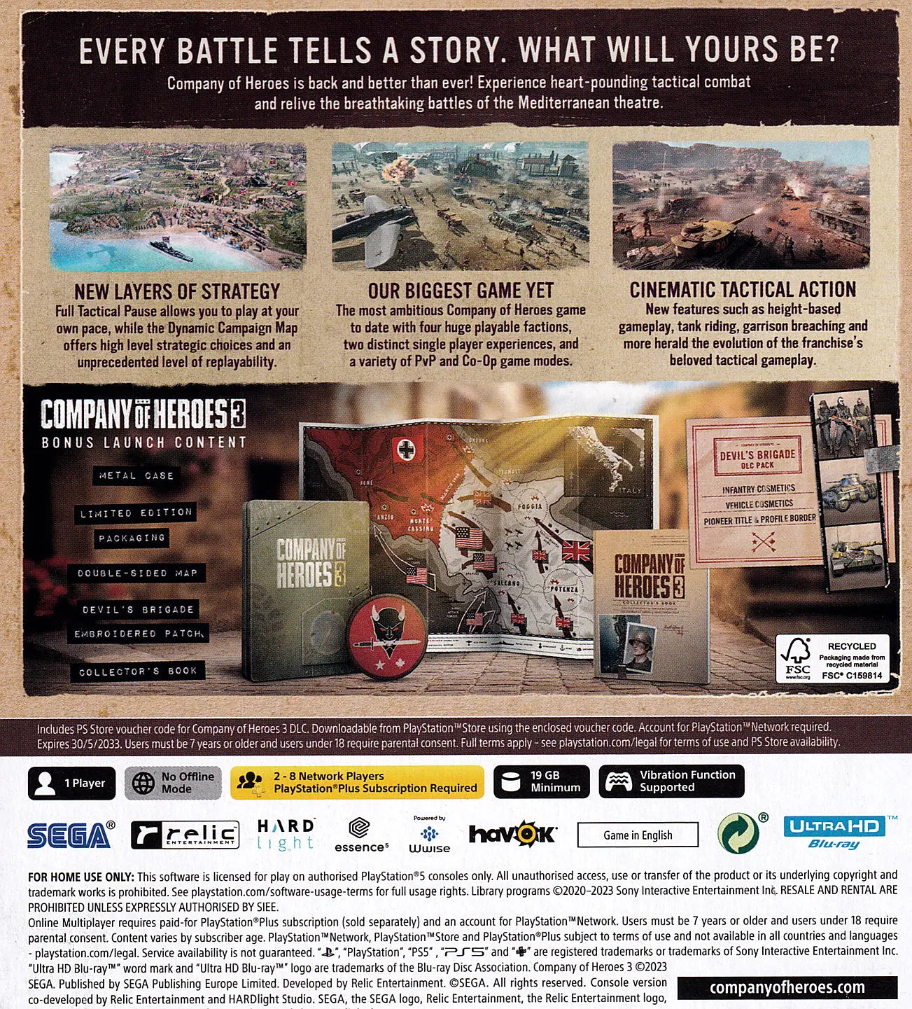 Company of Heroes Console Edition PS5 Back Cover Art