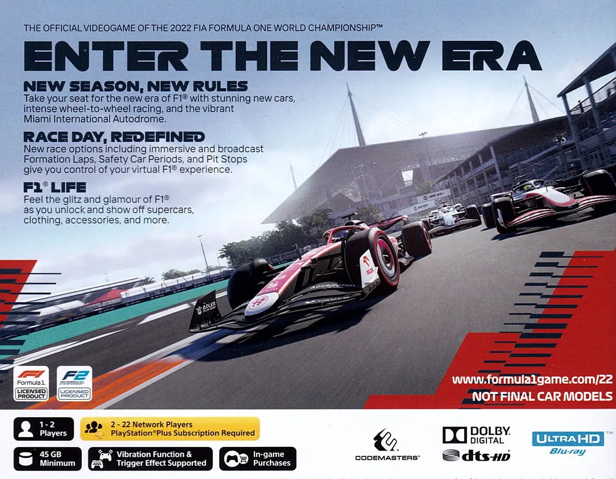 F1 22 PS5 Back Cover Art
