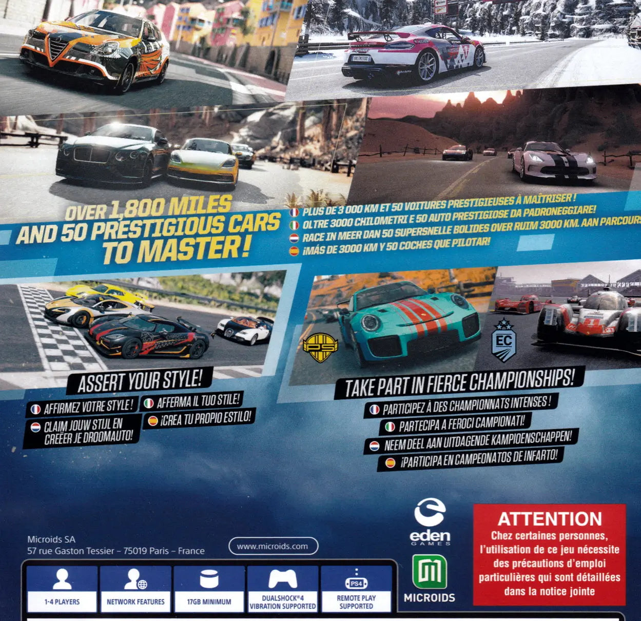 Gear Club Unlimited 2 Ultimate Edition PS4 Back Cover Art