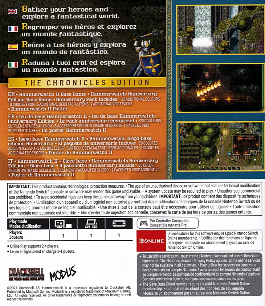 Hammerwatch II The Chronicles Edition Switch Modus
