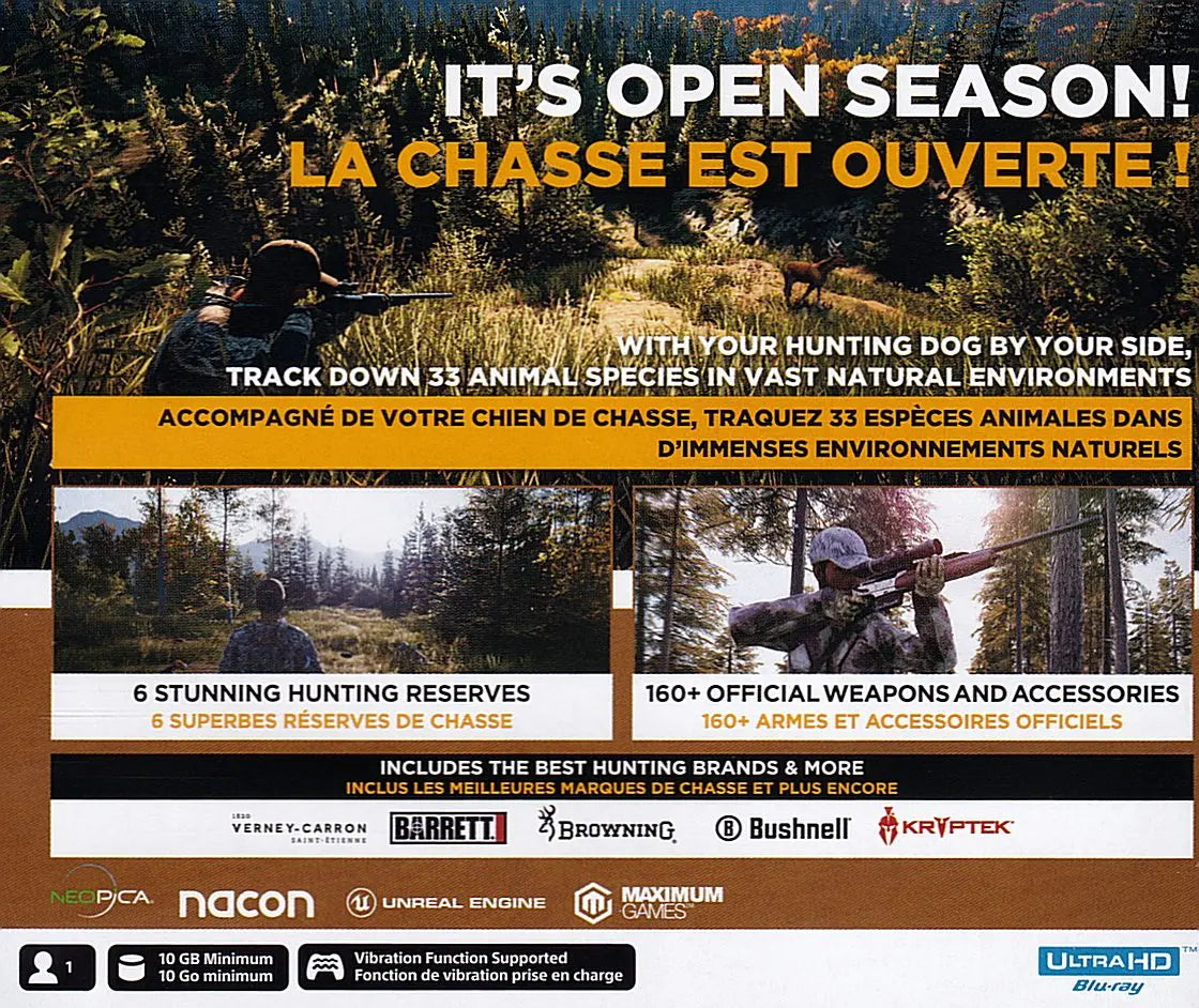 Hunting Simulator 2 PS5 Back Cover Art