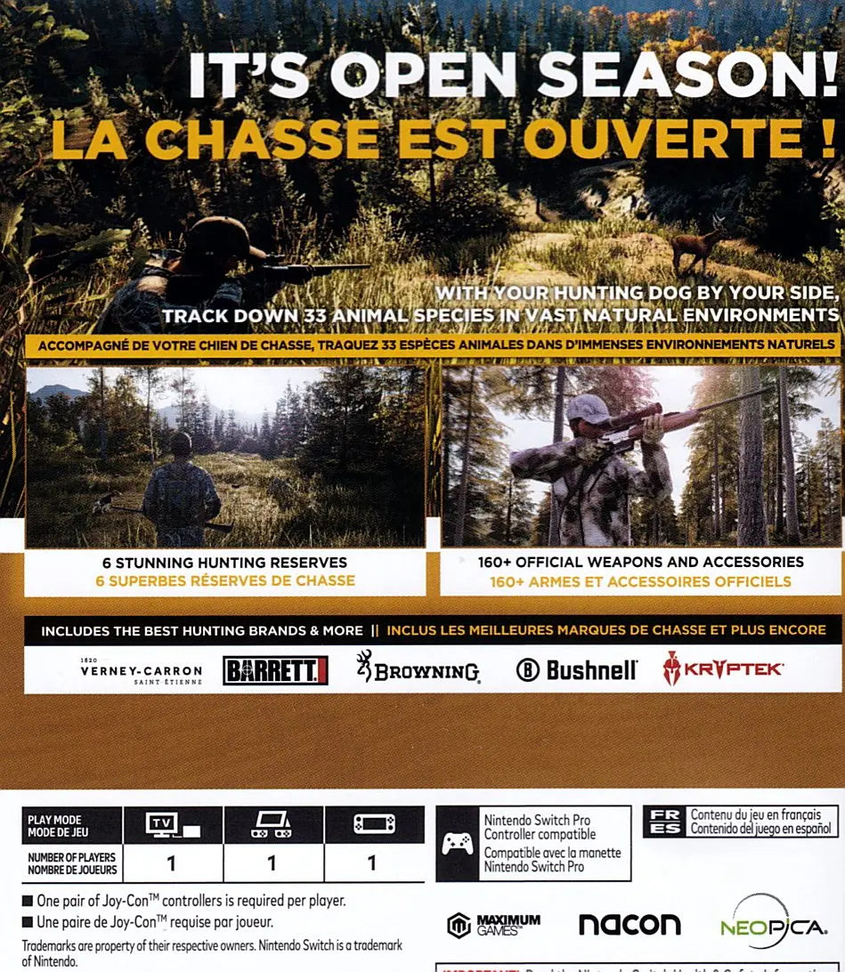 Hunting Simulator 2 Switch Back Cover Art