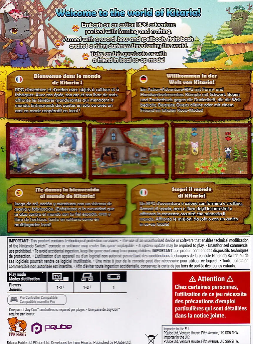 Kitaria Fables Switch Back Cover Art