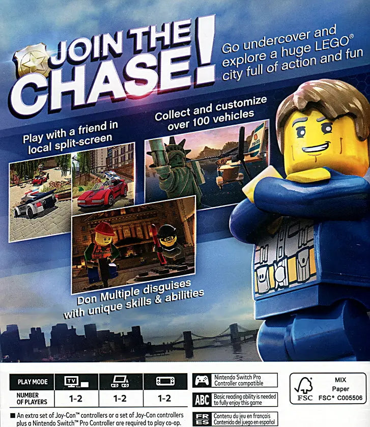 Lego City Undercover Switch Game Pack Back Cover Art