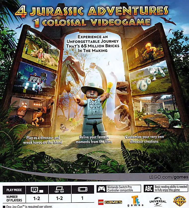 Lego Jurassic World Switch Back Cover Art