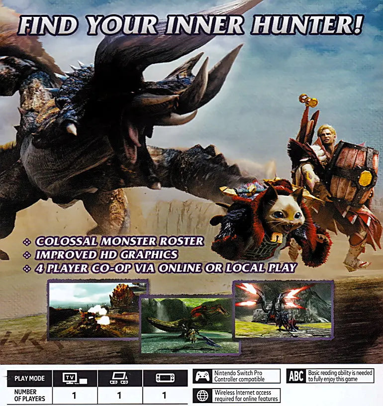 Monster Hunter Generations Ultimate Switch Back Cover Artwork