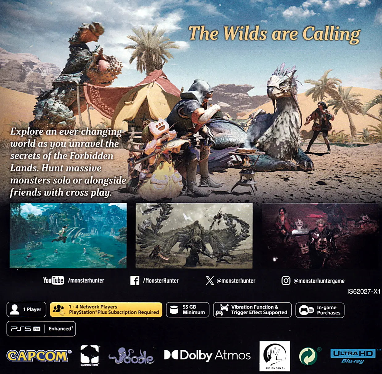 Monster Hunter Wilds PS5 Back Cover Art