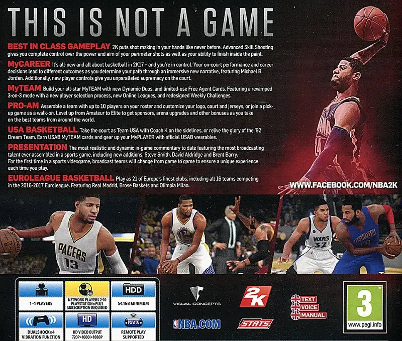 NBA 2K17 PS4 Back Cover Art