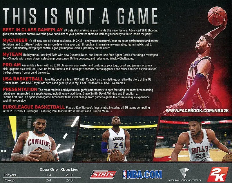 NBA 2K17 Xbox One Back Cover Art