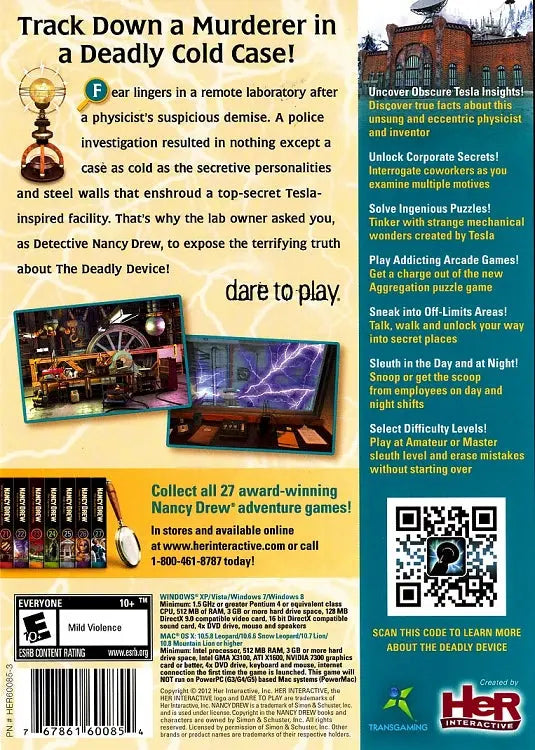 Nancy Drew the Deadly Device Cover (back)