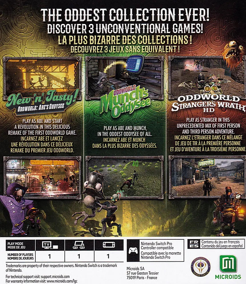 Oddworld Collection Switch Back Cover Art