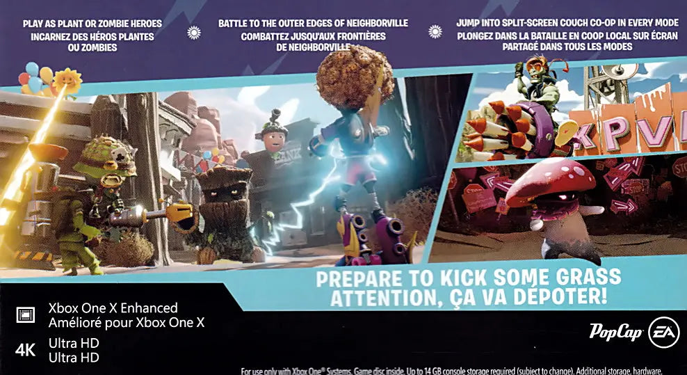 Plants vs. Zombies Battle for Neighborville Xbox One Back Cover Art