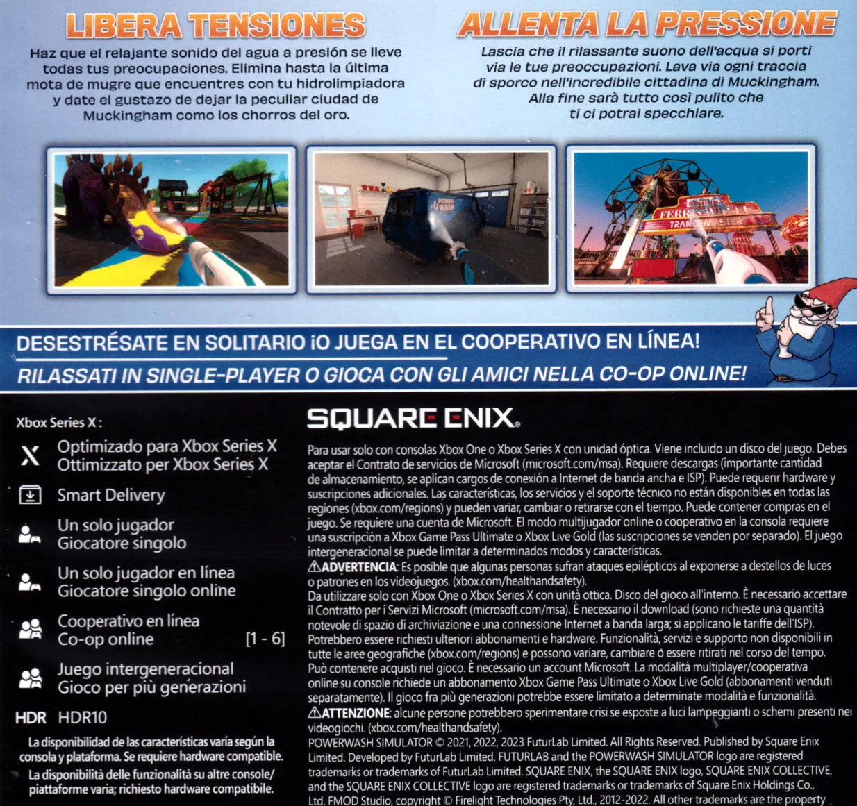 Powerwash Simulator Xbox One, Xbox Series X Back Cover Art