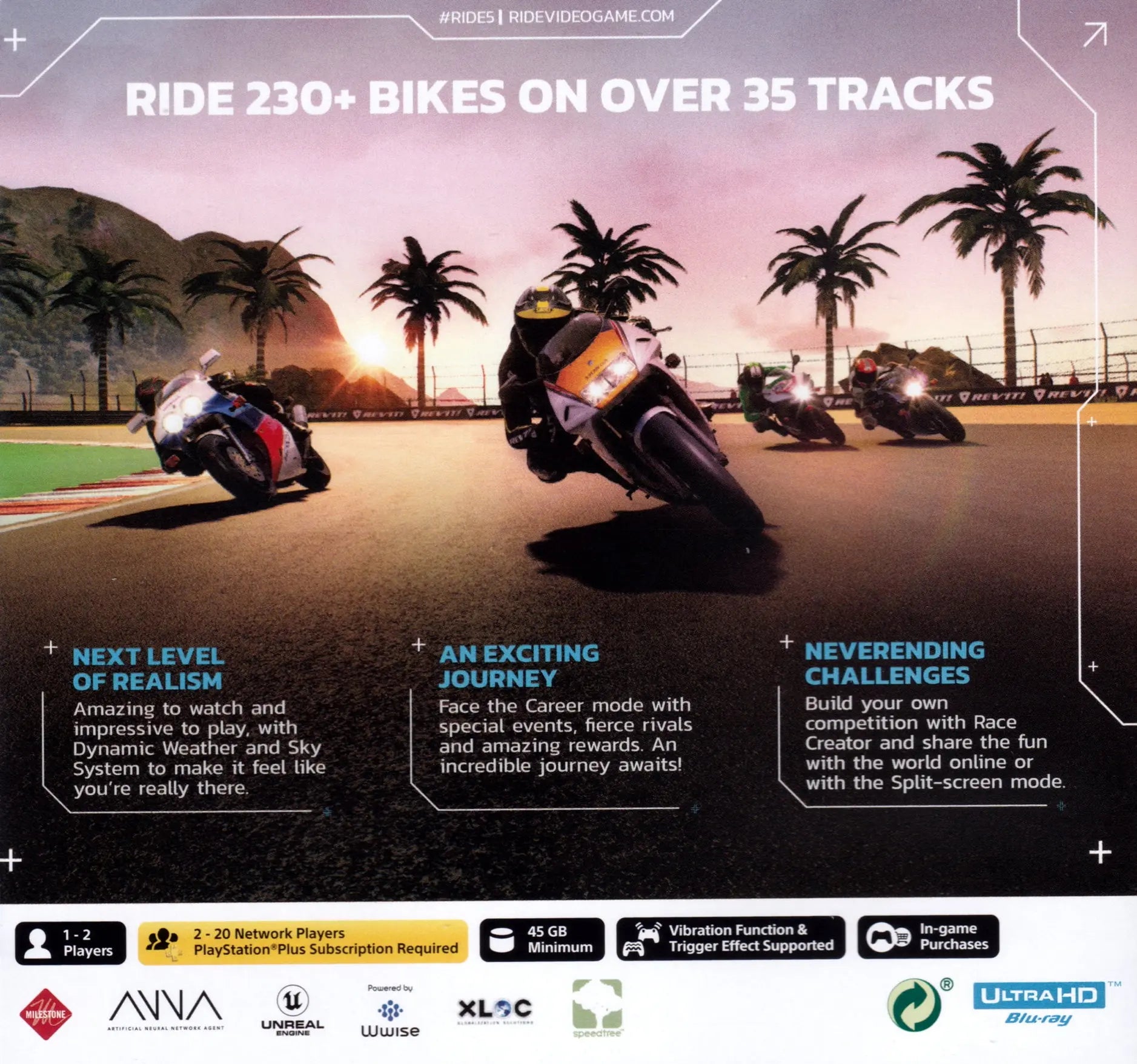 Ride 5 PS5 Back Cover Art