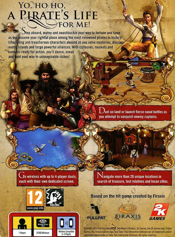 Sid Meier's Pirates PSP Back Cover Art