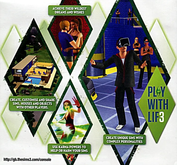 The Sims 3 Xbox 360 Cover Artwork (Back)