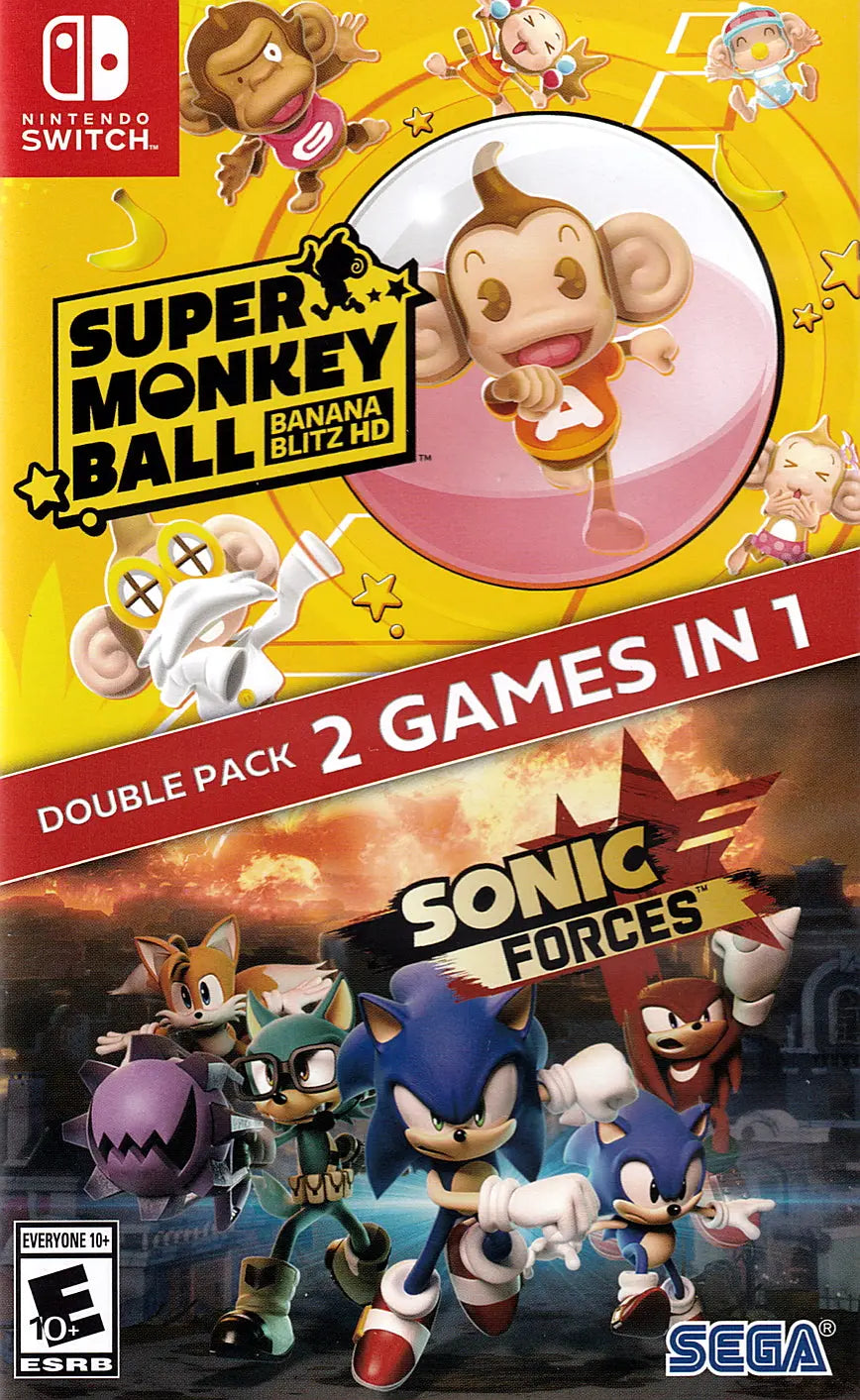 Sonic Forces + Super Monkey Ball Banana Blitz HD Switch Cover Art