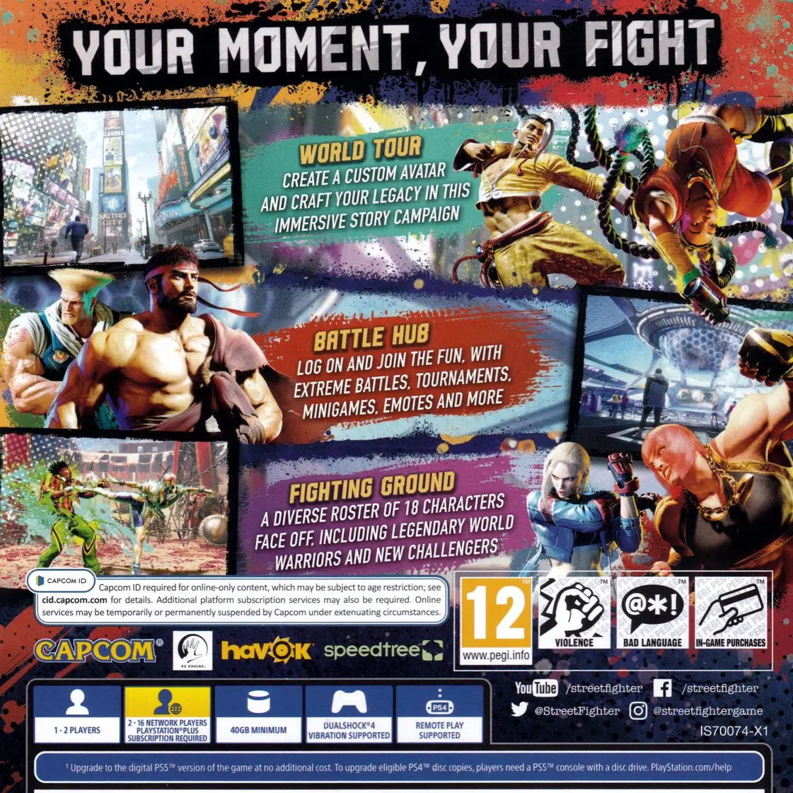Street Fighter 6 PS4 Back Cover Art