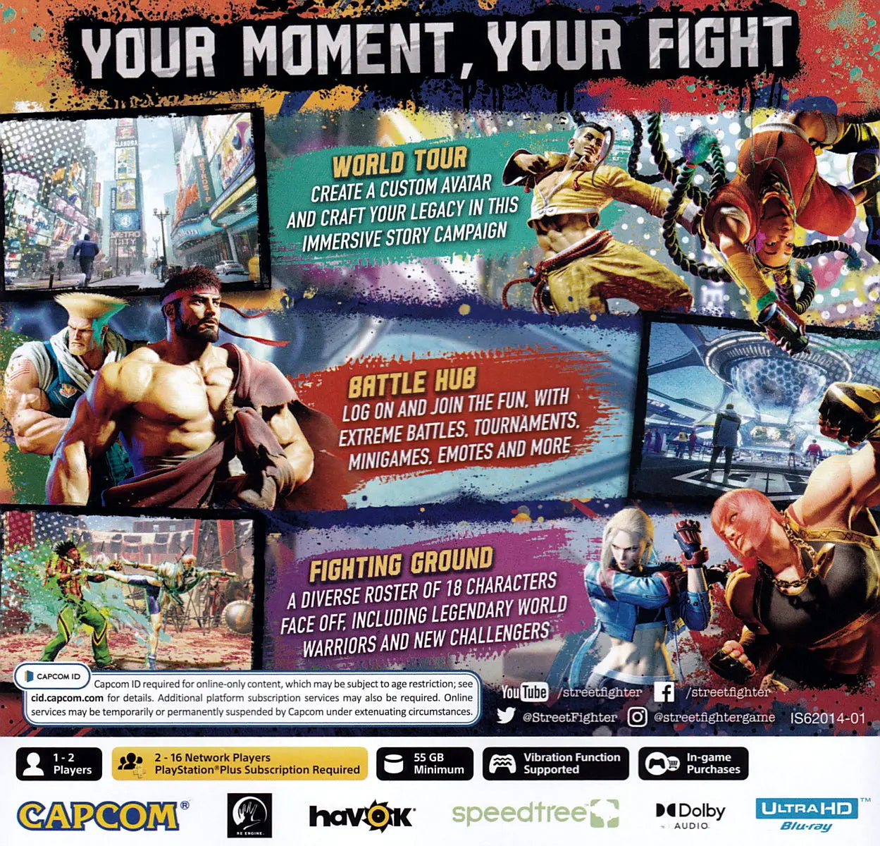 Street Fighter 6 PS5 Back Cover Art