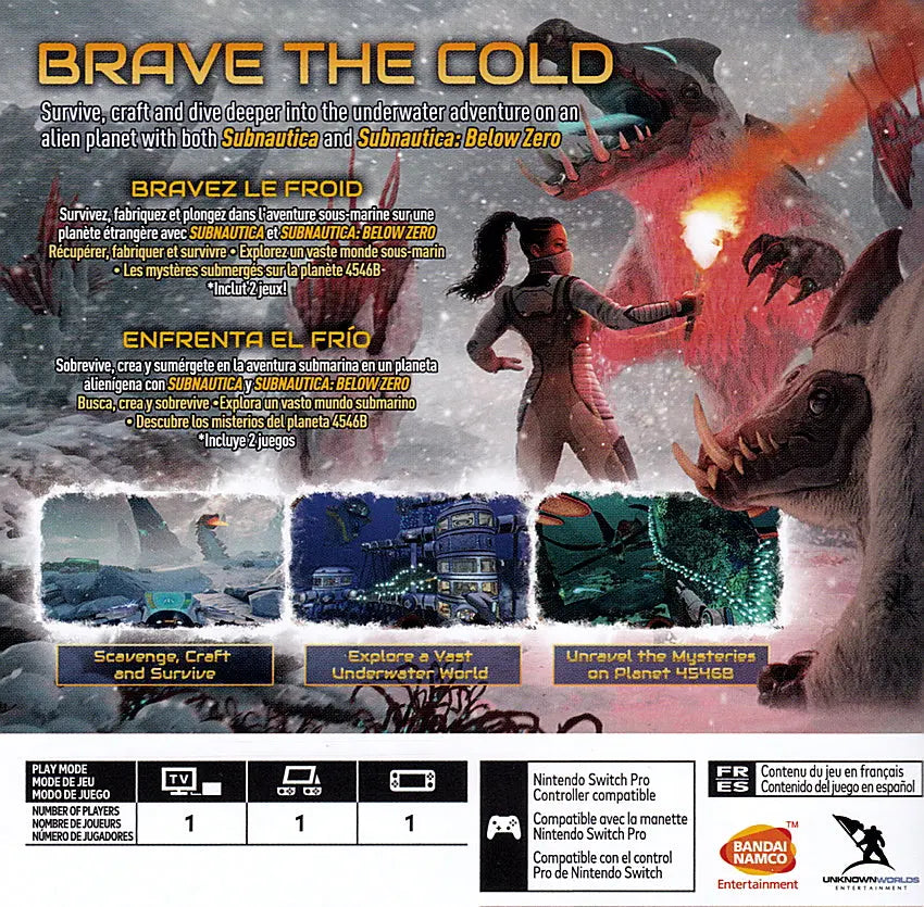 Subnautica + Subnautica Below Zero Switch Back Cover Art