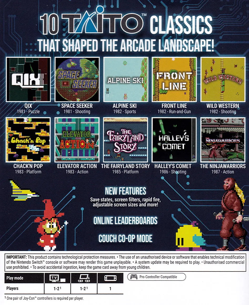 Taito Milestones Switch Back Cover Art
