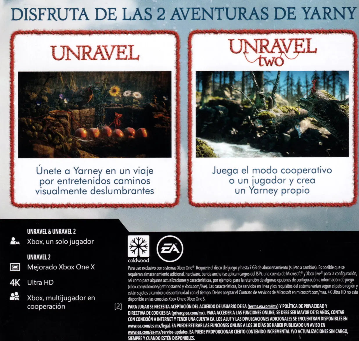 Unravel Yarny Bundle Xbox One Back Cover Art