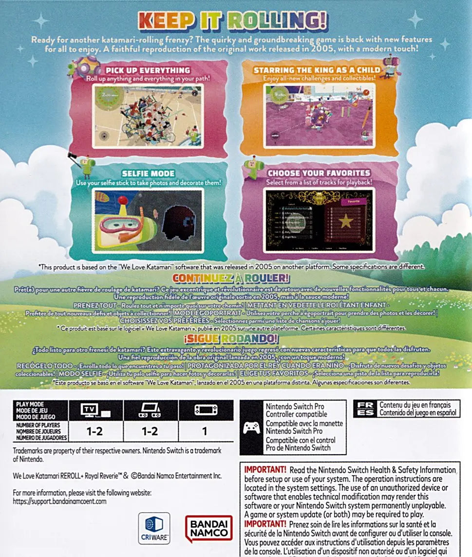 We Love Katamari Reroll + Royal Reverie Switch Bandai Namco Games
