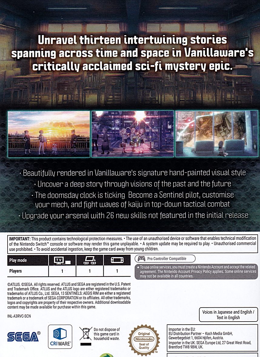 13 Sentinels Aegis Rim Switch Back Cover Art