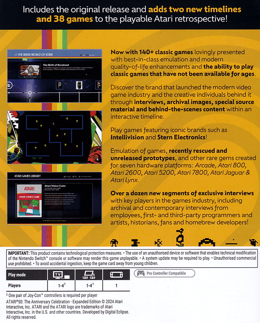 Atari 50 The Anniversary Celebration Expanded Edition Switch