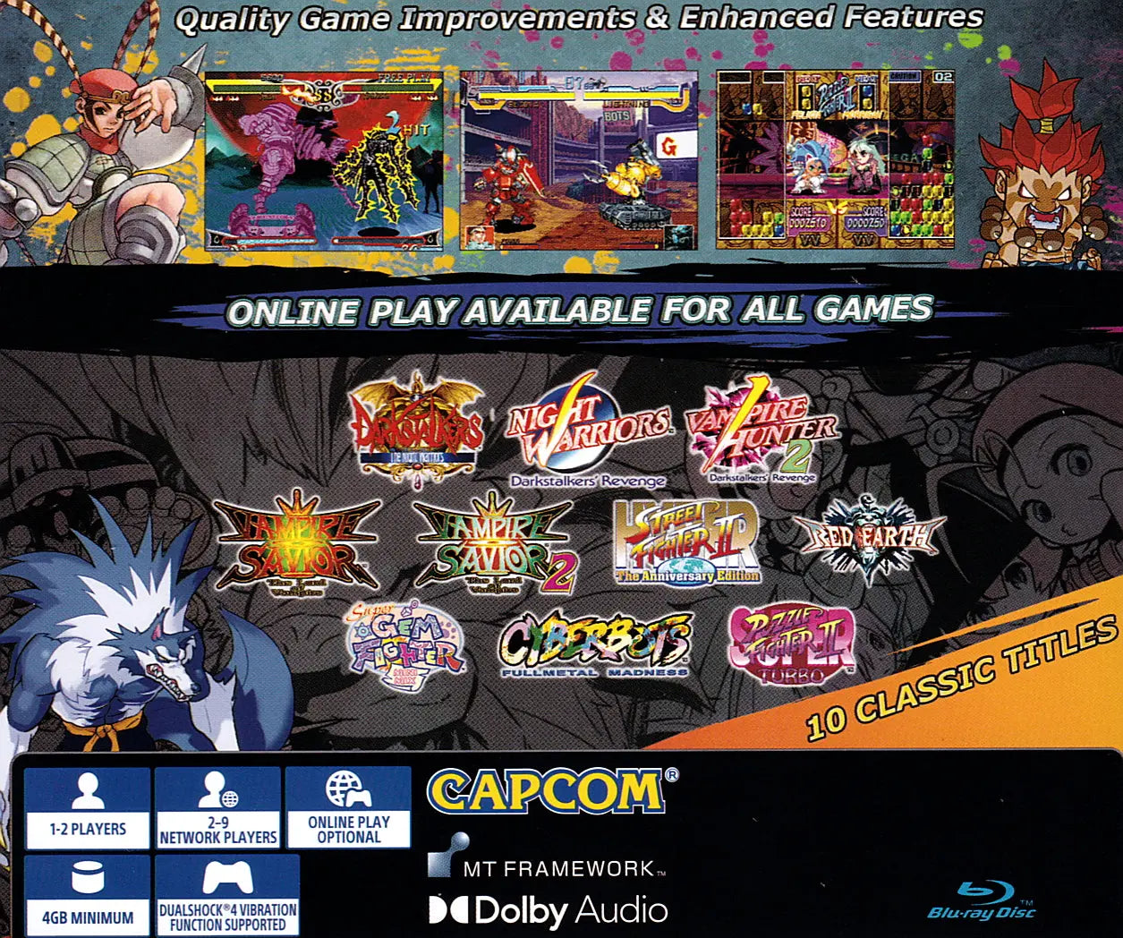 Capcom Fighting Collection PS4 Back Cover Art