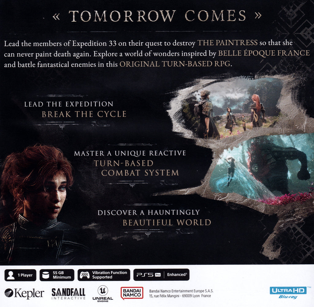 Clair Obscur Expedition 33 PS5 Back Cover Art