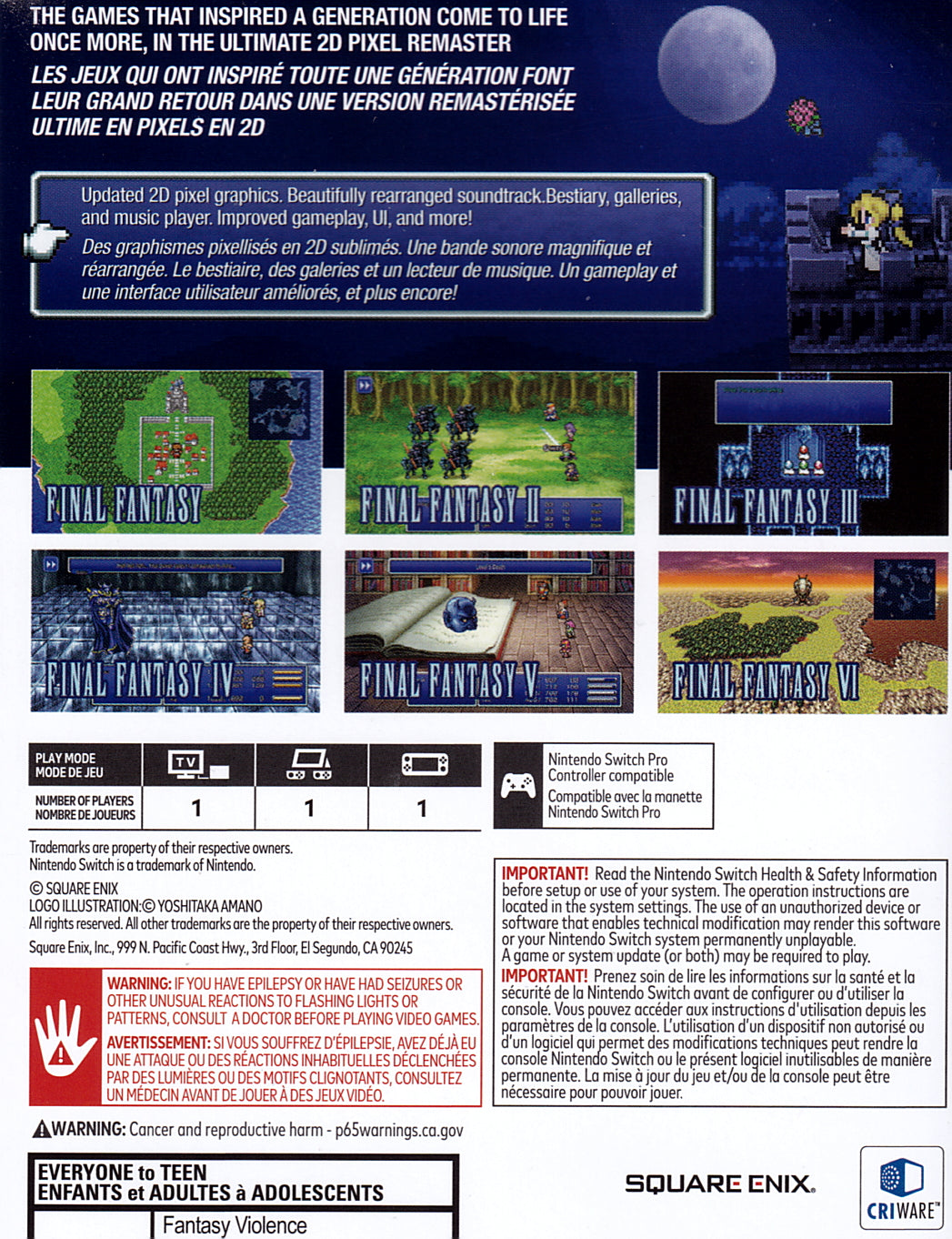 Final Fantasy I-VI Collection Anniversary Edition Switch