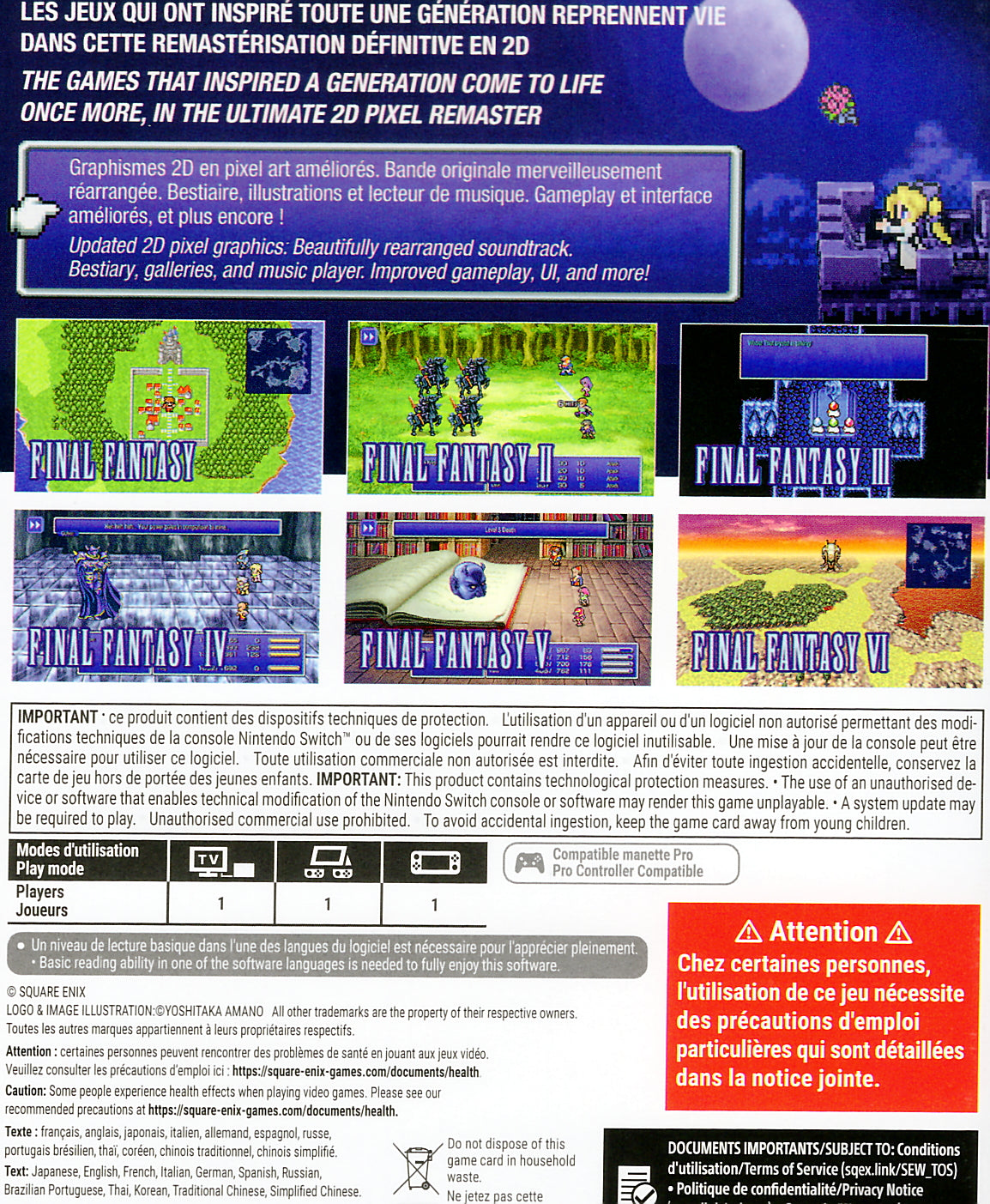 Final Fantasy I-VI Collection Anniversary Edition Switch