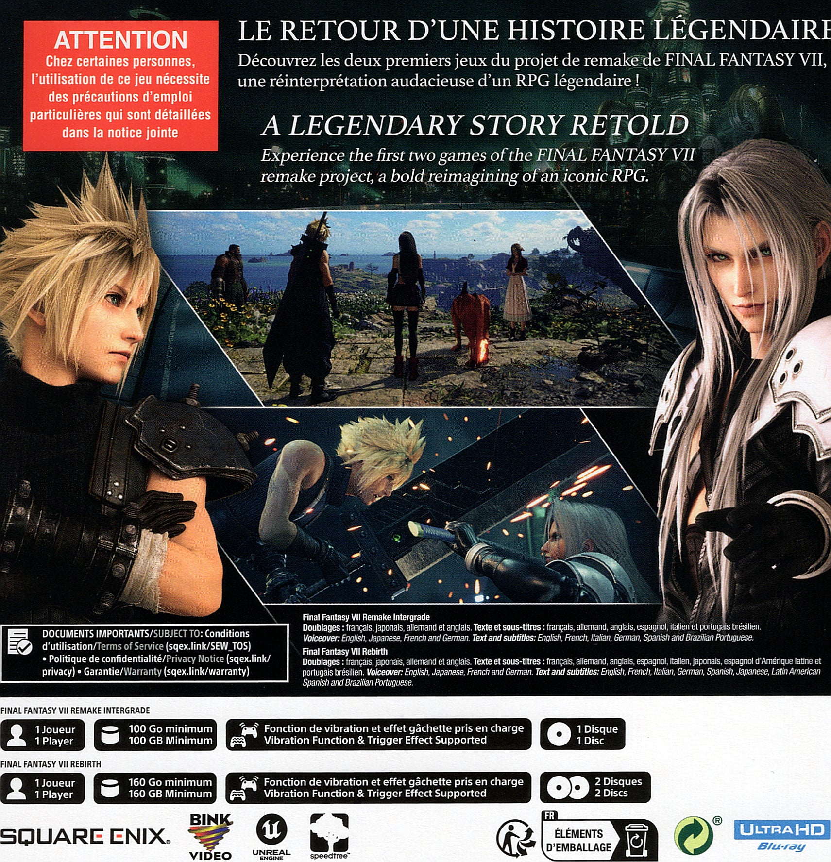 Final Fantasy VII Remake Intergrade & Rebirth Twin Pack Physical Edition PS5