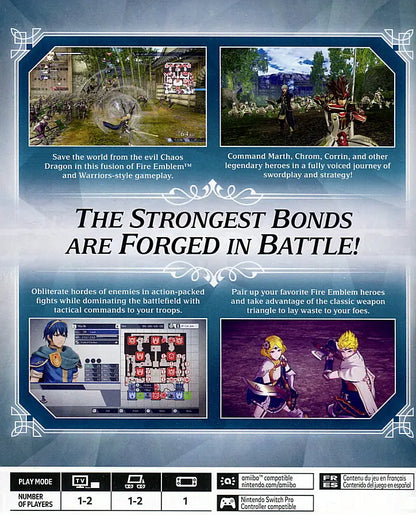 Fire Emblem Warriors Switch Back Cover Art