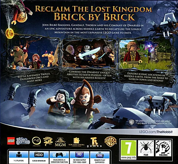 Lego the Hobbit PS4 Cover Artwork (Back)