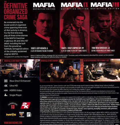 Mafia Trilogy Xbox One 2K