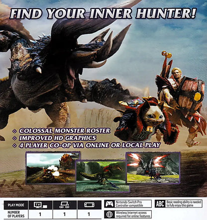 Monster Hunter Generations Ultimate Switch Back Cover Artwork