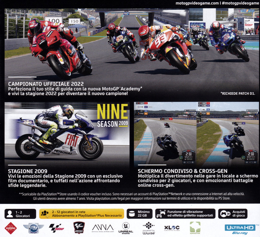 MotoGP 22 PS5 Back Cover Art