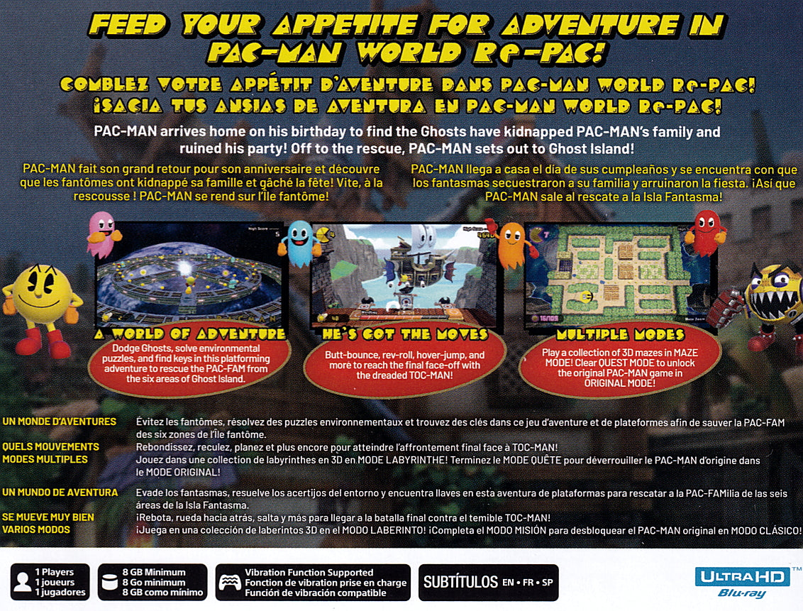Pac Man World Re-Pac PS5 Back Cover Art