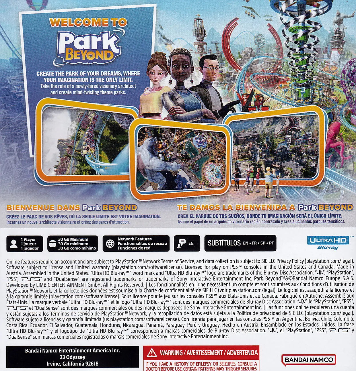 Park Beyond PS5 Back Cover Art