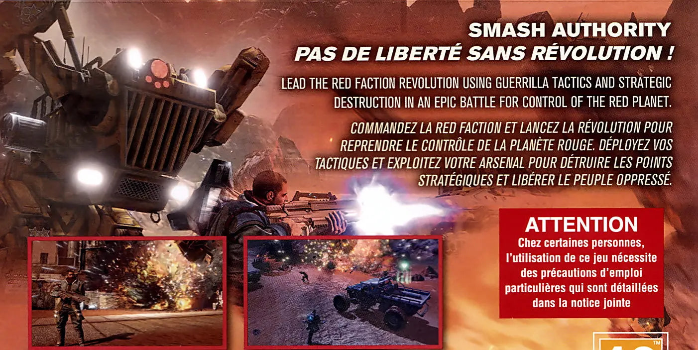 Red Faction Guerrilla Remarstered PS4 Back Cover Art