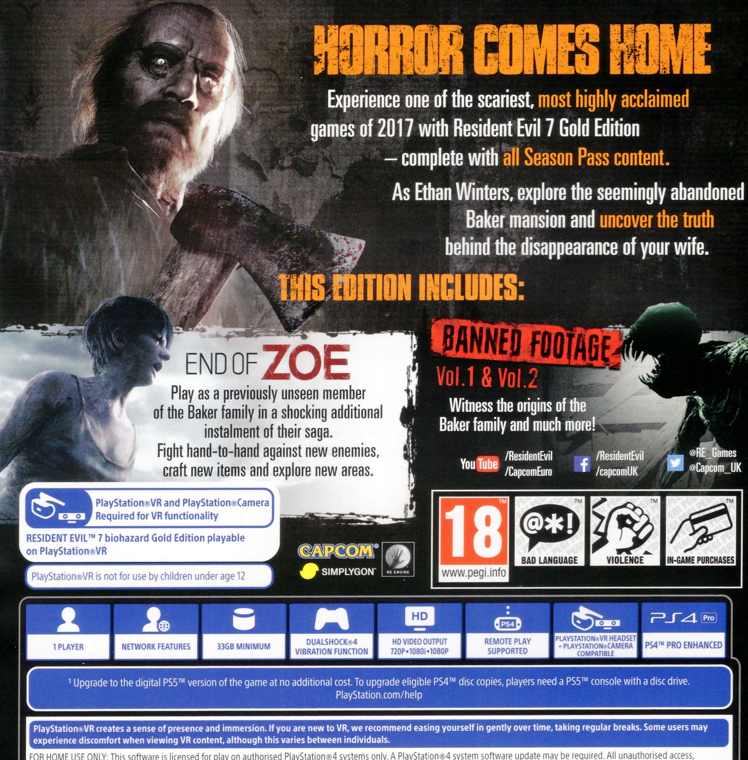 Resident Evil 7 Biohazard Gold Edition PS4