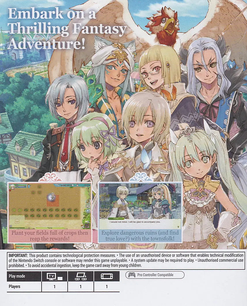 Rune Factory 4 Special Switch Back Cover Art