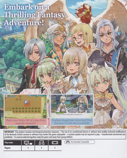 Rune Factory 4 Special Switch Back Cover Art
