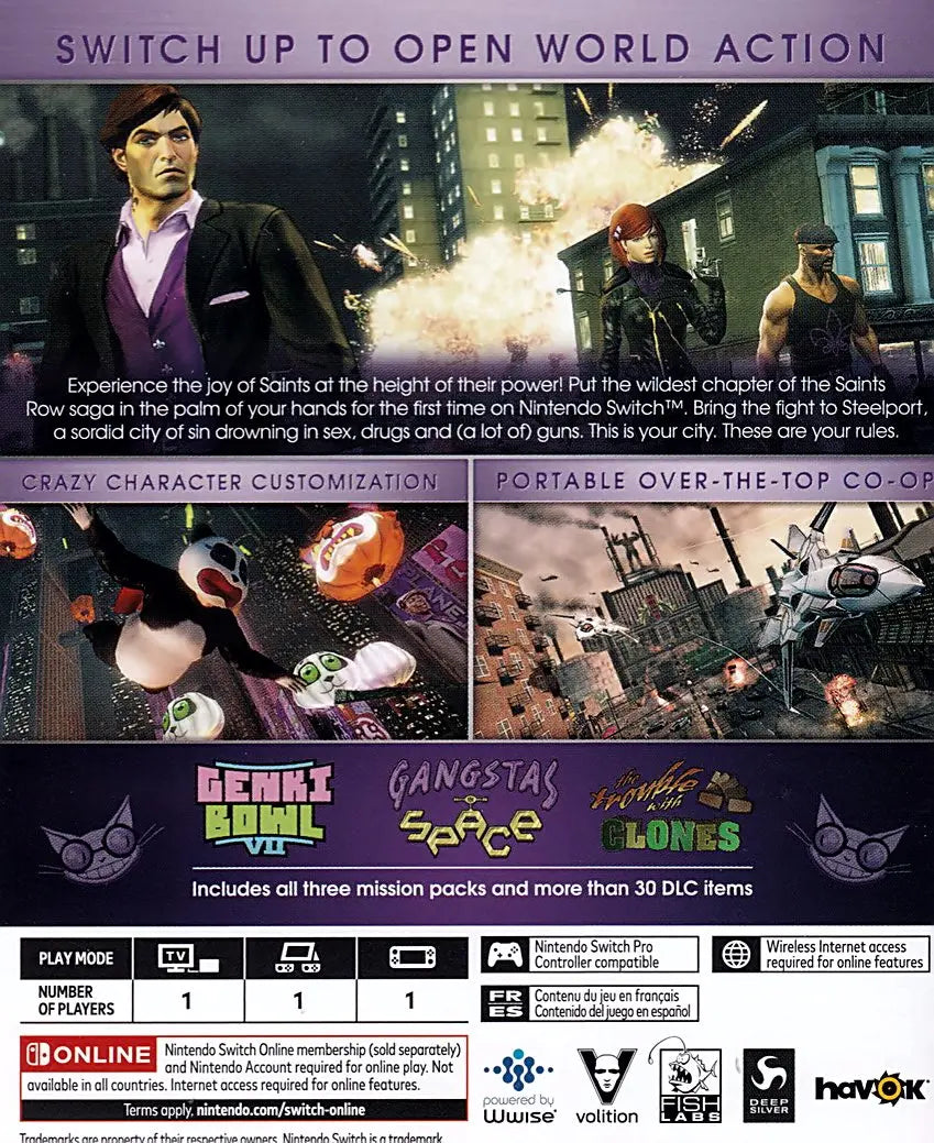 Saints Row The Third The Full Package Switch Back Cover Art