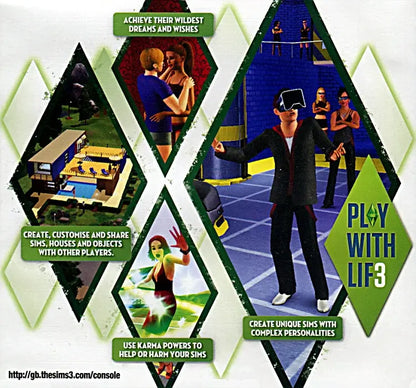 The Sims 3 Xbox 360 Cover Artwork (Back)