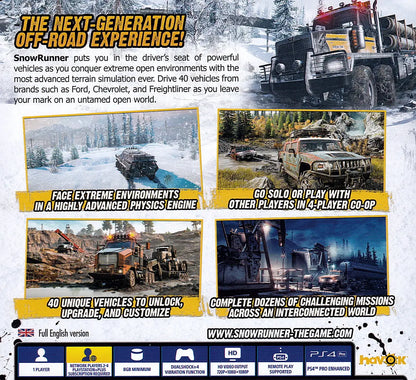Snowrunner PS4 Back Cover Art